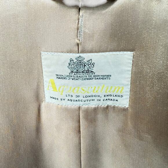 Vintage Aquascutum London Double Breasted Wool Pea Coat Flannel Lining Men's 42R - Picture 7 of 8